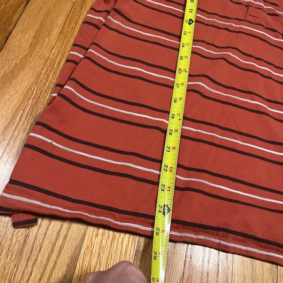 Patagonia Offhand Polo Orange Striped Shirt Medium Organic Cotton Casual Pocket - Picture 7 of 10